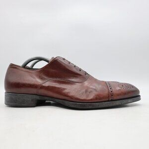 Too Boot New York Oxfords Men's Size US 10 Brown Leather Cap Toe Dress Shoes